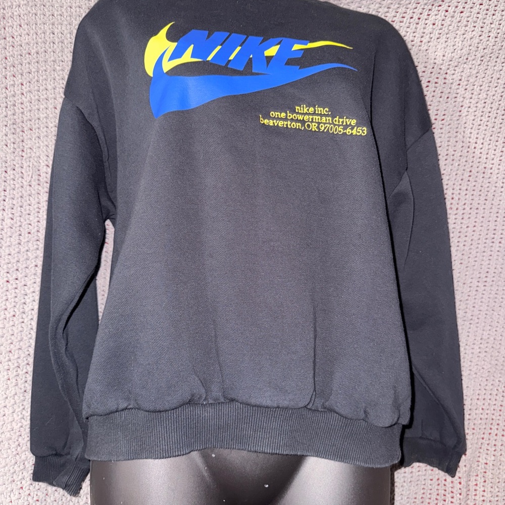 Nike Black Sweatshirt with Blue and Yellow Logo